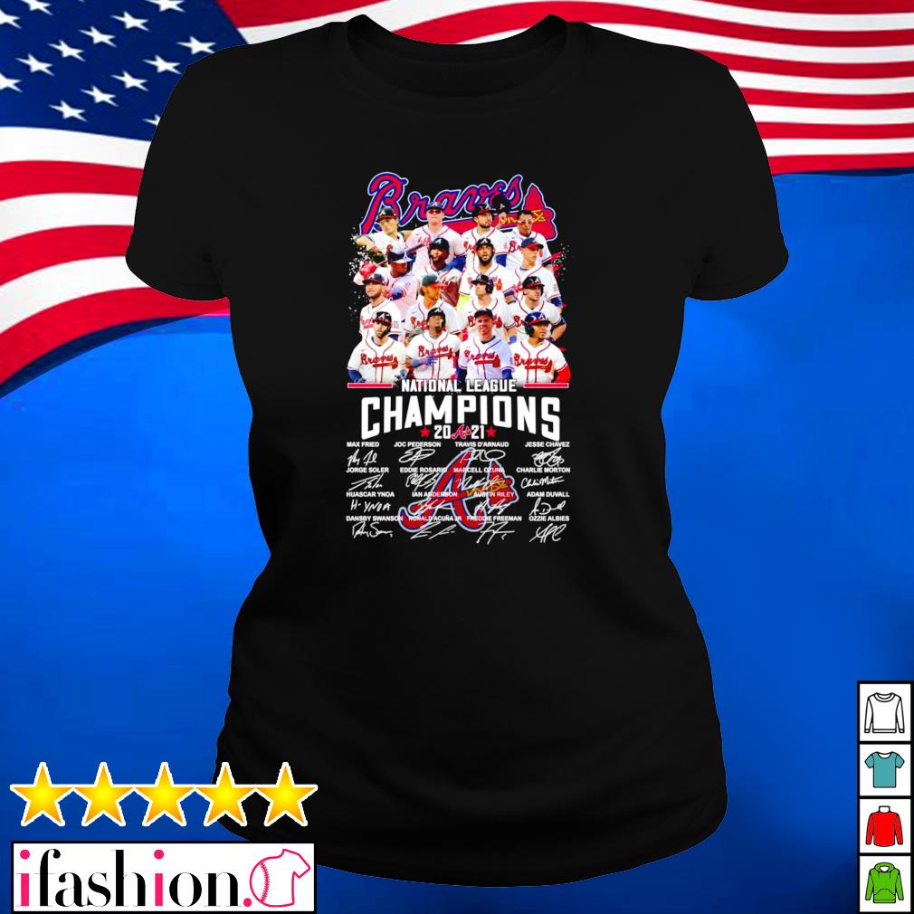 Atlanta braves national league champions 2021 signatures shirt