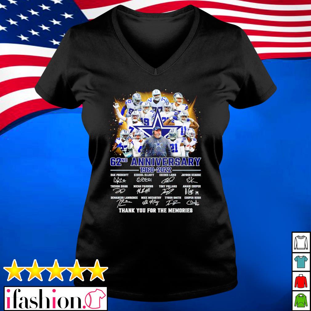 Dallsa Cowboys 62nd Anniversary 1960-2022 Thank You For The Memories Shirt