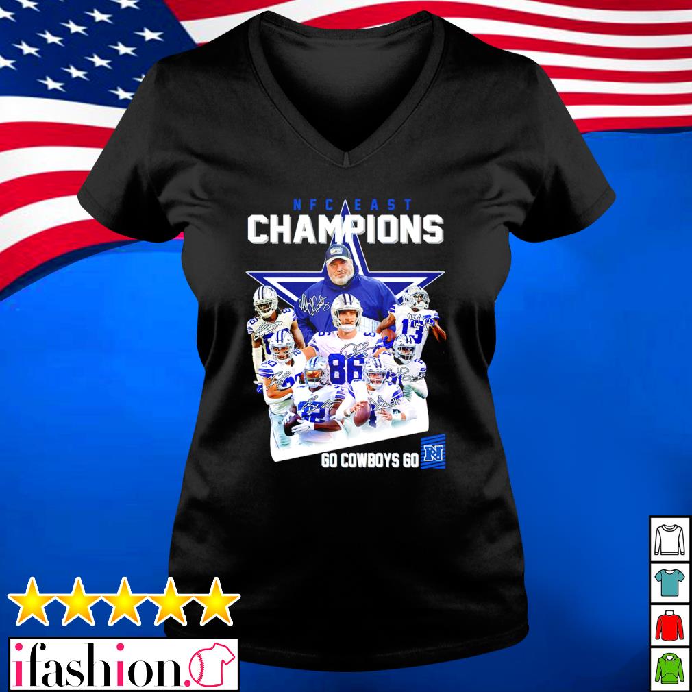 Dallas Cowboys NFC East Champions Go Cowboys Go Signatures Shirt