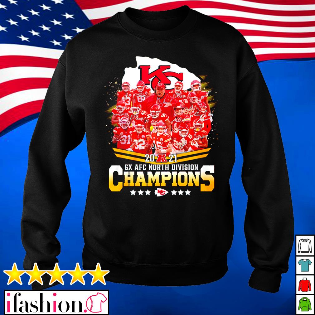 Official Kansas City Chiefs 2021 6x Afc North Division Champions Signatures  Shirt, hoodie, sweater, long sleeve and tank top