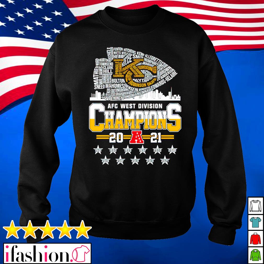 Kansas city chiefs 2021 afc west division champions shirt, hoodie, sweater,  long sleeve and tank top