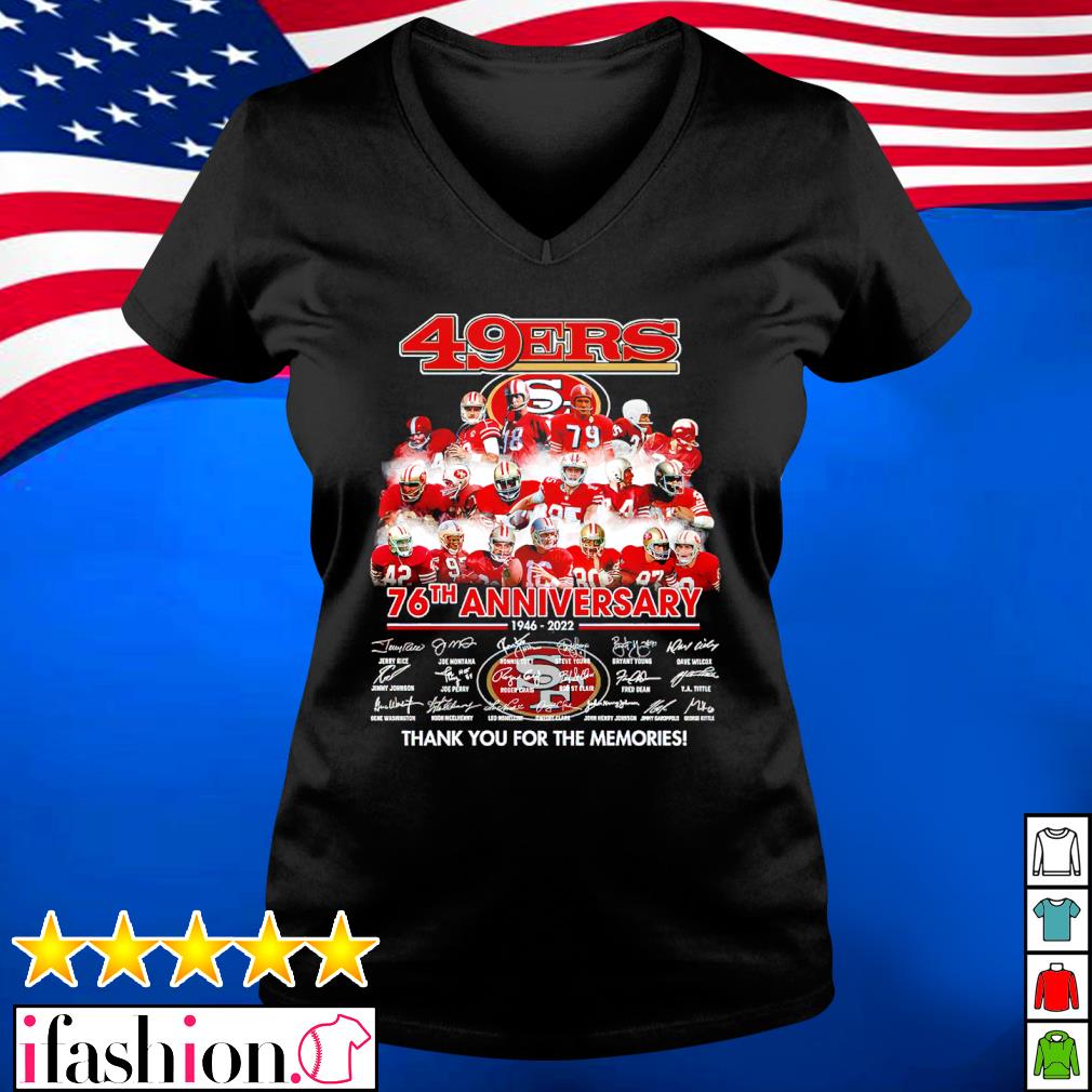 San Francisco 49ers 76th anniversary 1946-2022 thank you for the