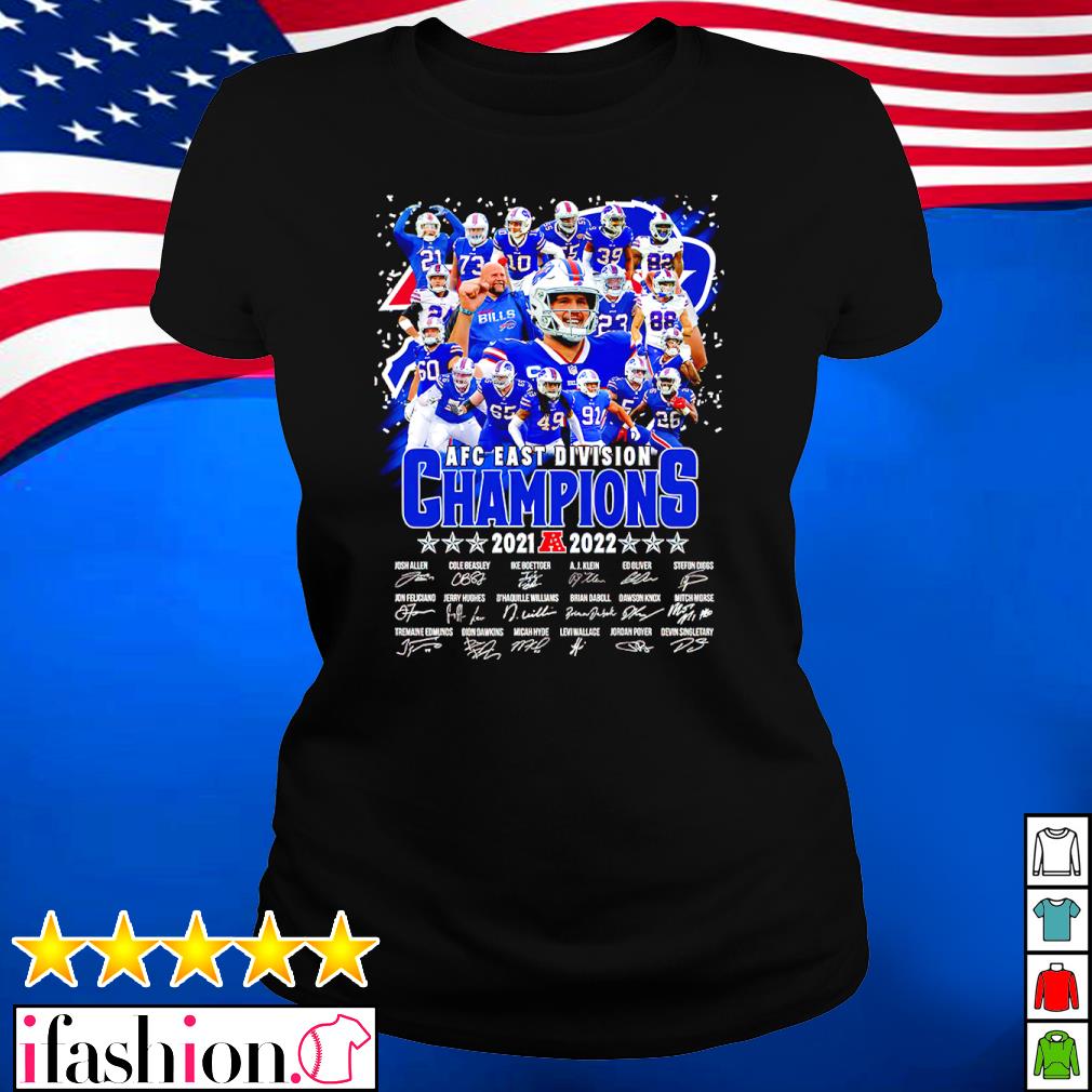 Buffalo Bills Afc East Division Champions 2021 signatures shirt, hoodie,  sweater, long sleeve and tank top