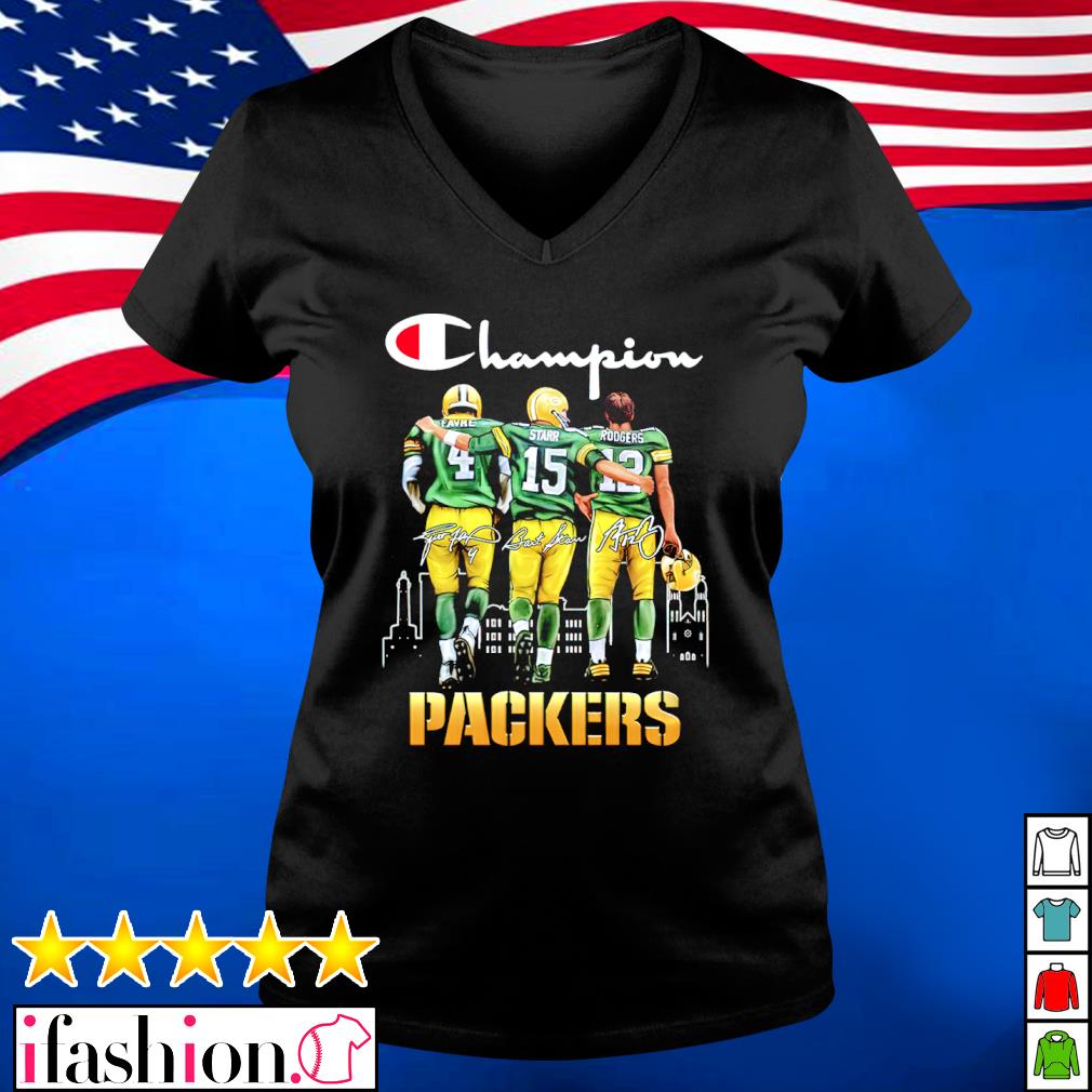 Green Bay Packers Champion Brett Favre Bart Starr And Aaron Rodgers Shirt -  T-shirts Low Price