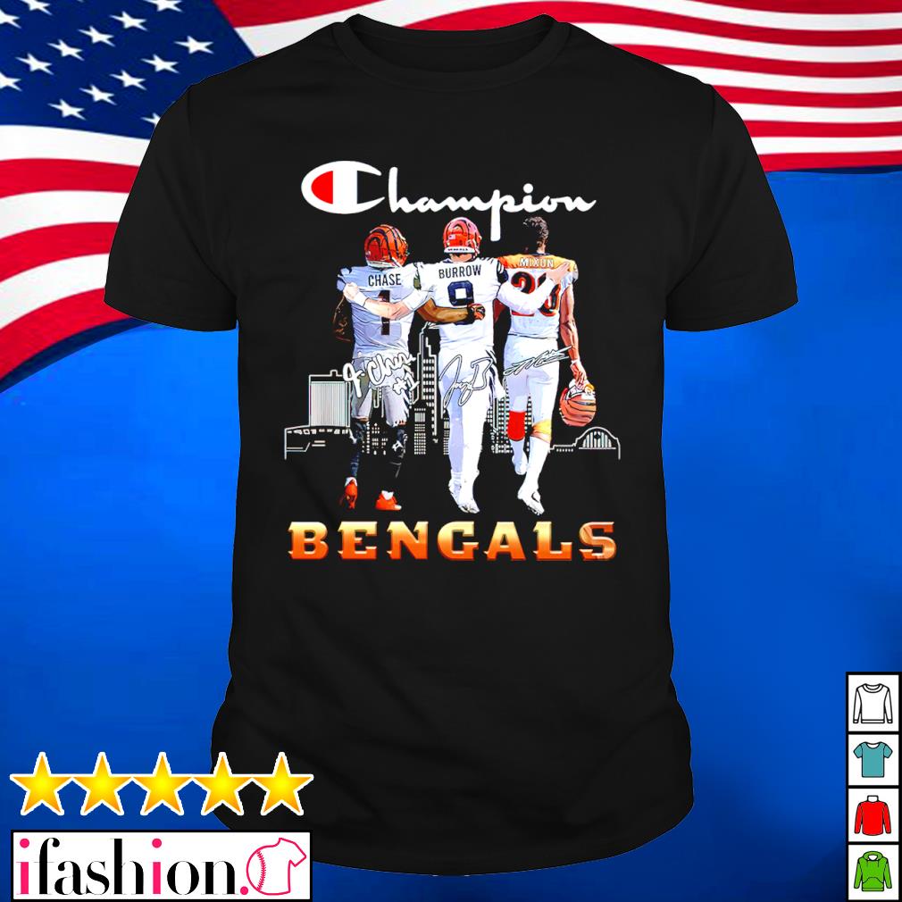 Official joe burrow mixon chase cincinnatI bengals roads signatures shirt,  hoodie, sweater, long sleeve and tank top