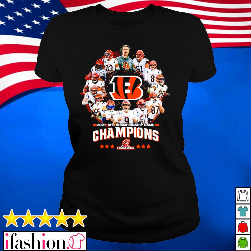 Cincinnati Bengals AFC Championship Champions 2021 Black T-Shirt