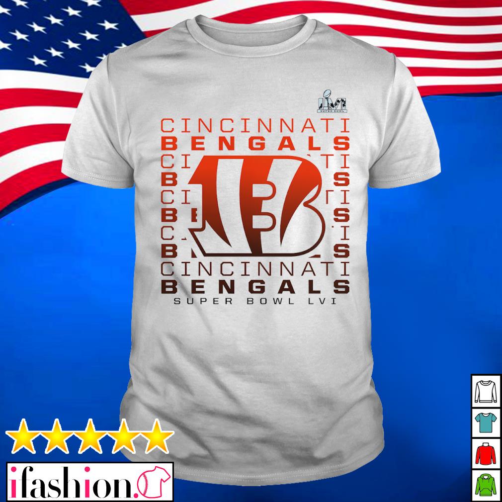 2022 Cincinnati Bengals Super Bowl LVI Bound Color Fade Repeat T