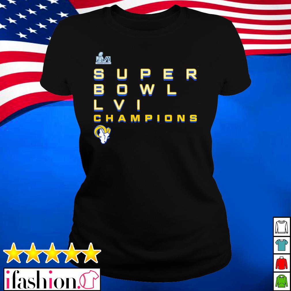 2022 Los Angeles Rams Super Bowl LVI Champions Signature T-Shirt