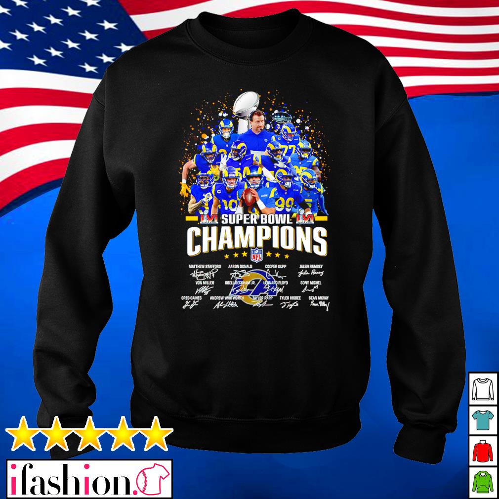 Super Bowl Lvi Champions Los Angeles Rams Since 1999 Signatures Shirt,  hoodie, sweater, long sleeve and tank top