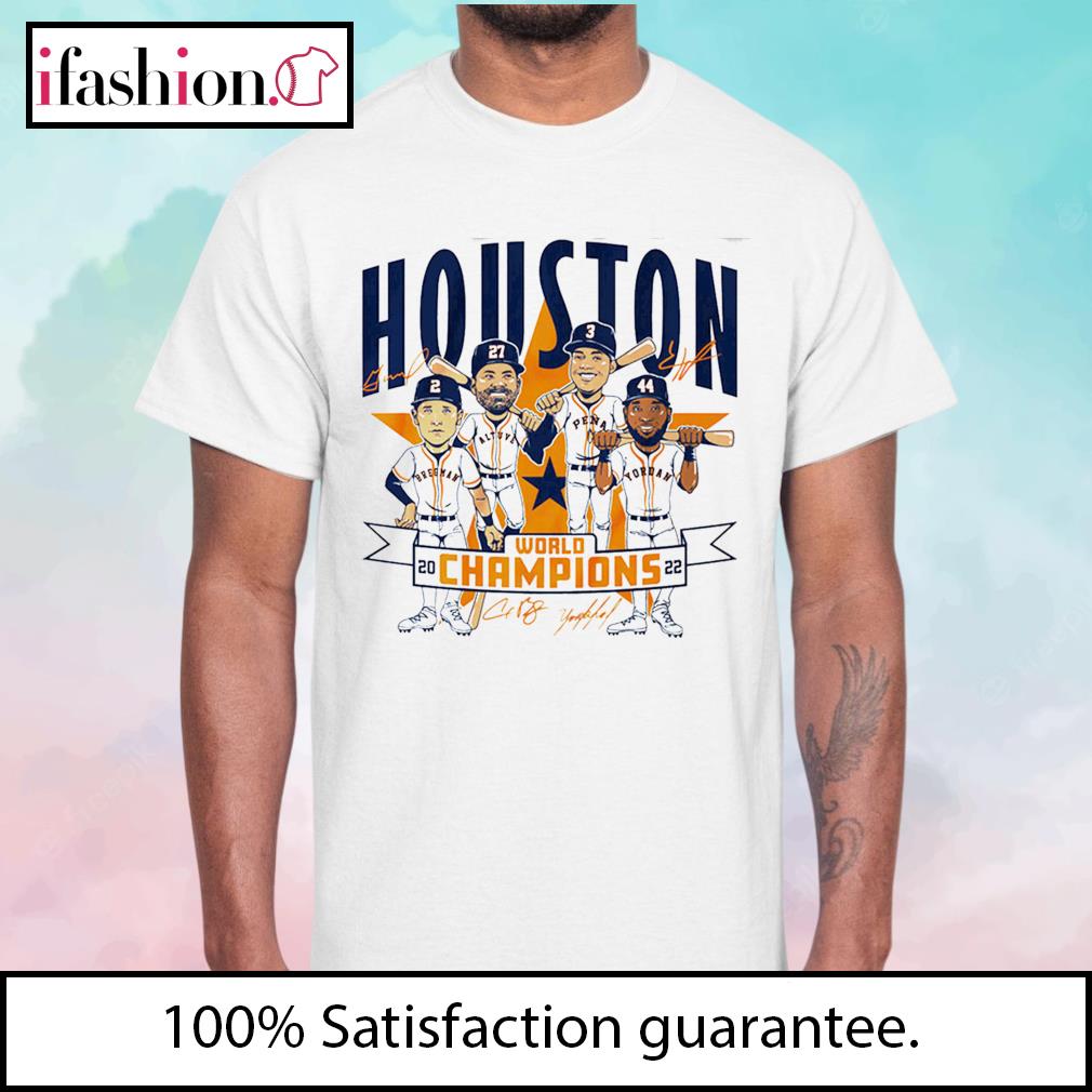 Houston Astros World Champions 2022 caricature signatures T-shirt