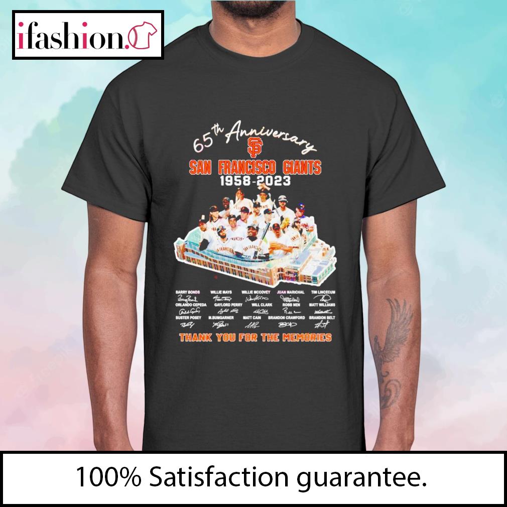 San Francisco Giants 65th Anniversary 1958 – 2023 Thank You For The  Memories T Shirt - Freedomdesign