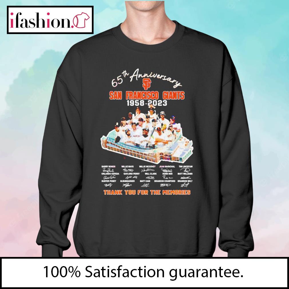 Official san Francisco Giants 65th Anniversary 1958 – 2023 Thank You For  The Memories T-Shirt, hoodie, sweater, long sleeve and tank top