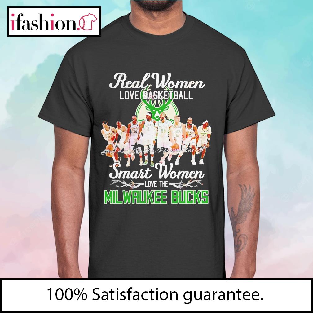 Official real women love basketball smart women love the milwaukee bucks  shirt - Limotees
