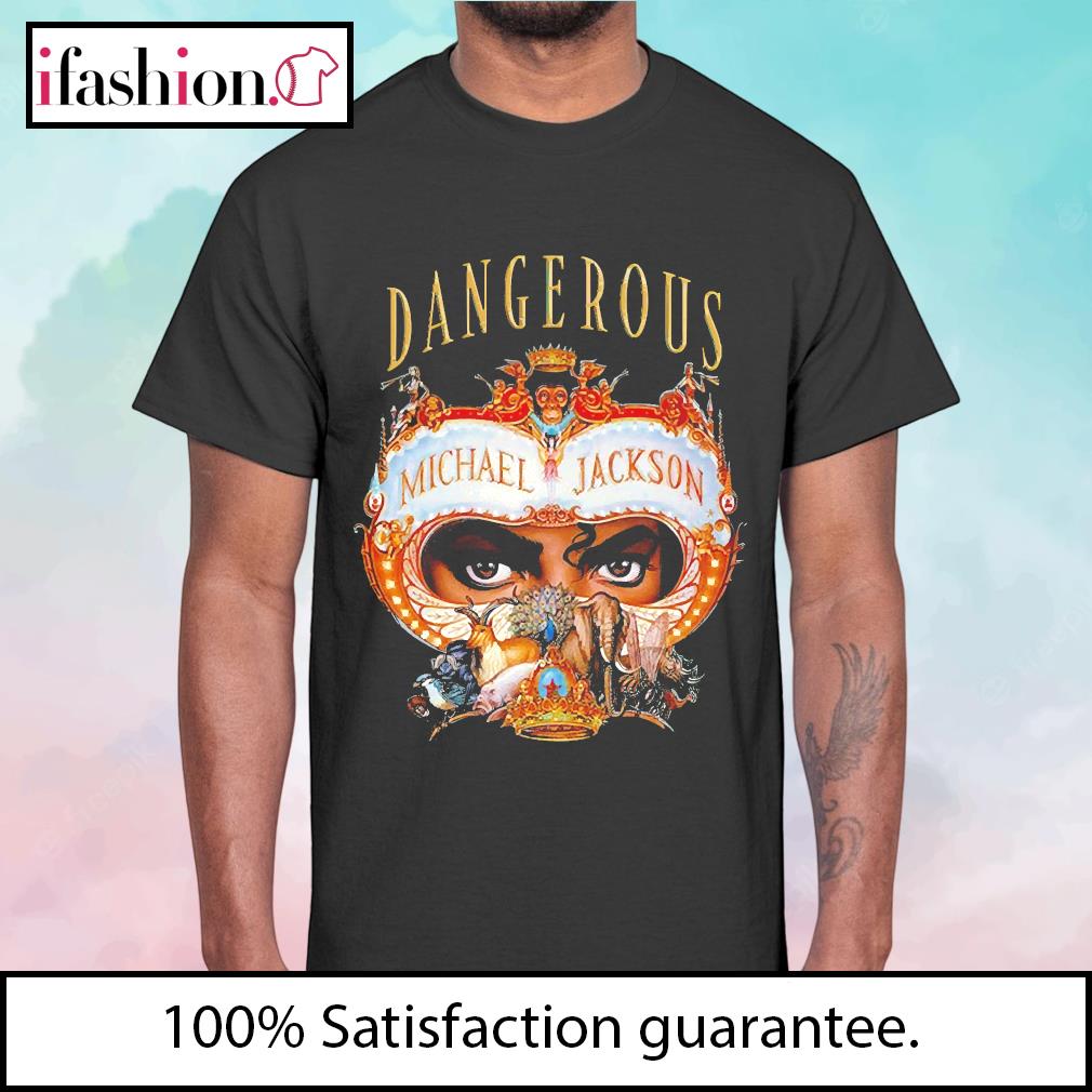 Michael Jackson Unisex Adult Dangerous T-Shirt Black L Cotton Unisex T-Shirt