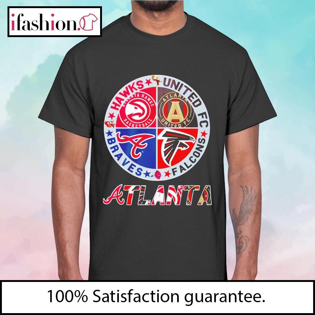 Atlanta Skyline Sports Team Logo Hawks United Fc Falcons And Braves Shirt,  hoodie, sweater, long sleeve and tank top