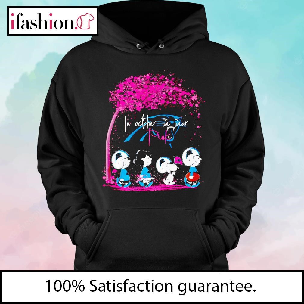 In October We Wear Pink Snoopy And Friend Carolina Panthers Nfl Shirt,  hoodie, sweater, long sleeve and tank top